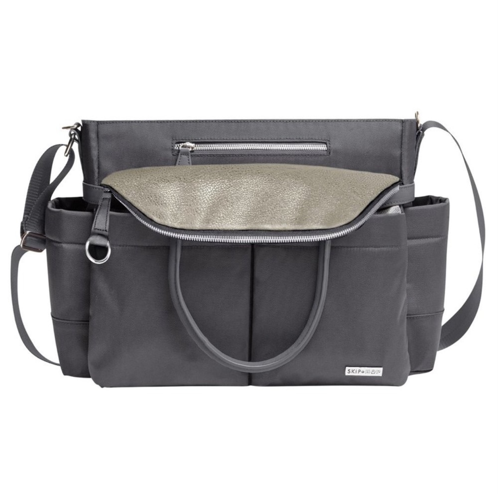 Skip Hop Metallic and Gray Diaper Bag